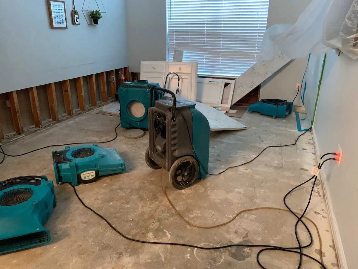 Dehumidifier in flood-cut room for Water Extraction & Removal in Salem Lakes